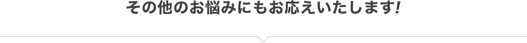 その他のお悩みにもお応えいたします！